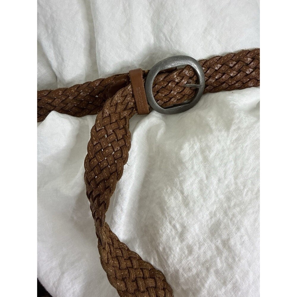✿ Aeropostale Brown Braided Leather Belt Rustic Western Boho Casual Belt